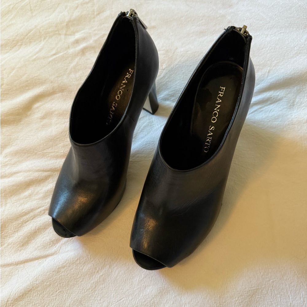 Franco Sarto Sleek Black Vegan Shoes